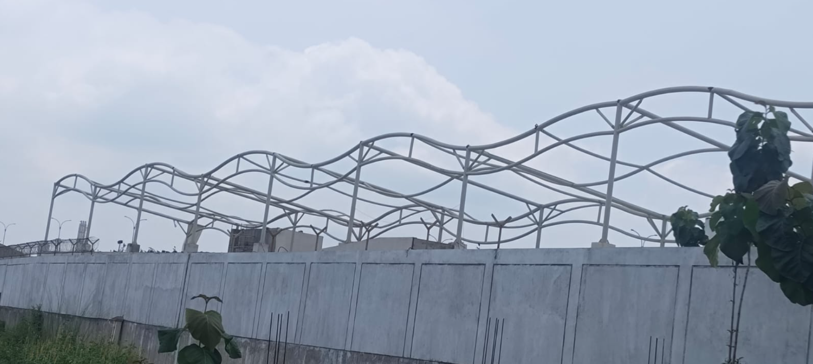 Close-up of wave tensile steel frame fabrication for Jockey India Odisha