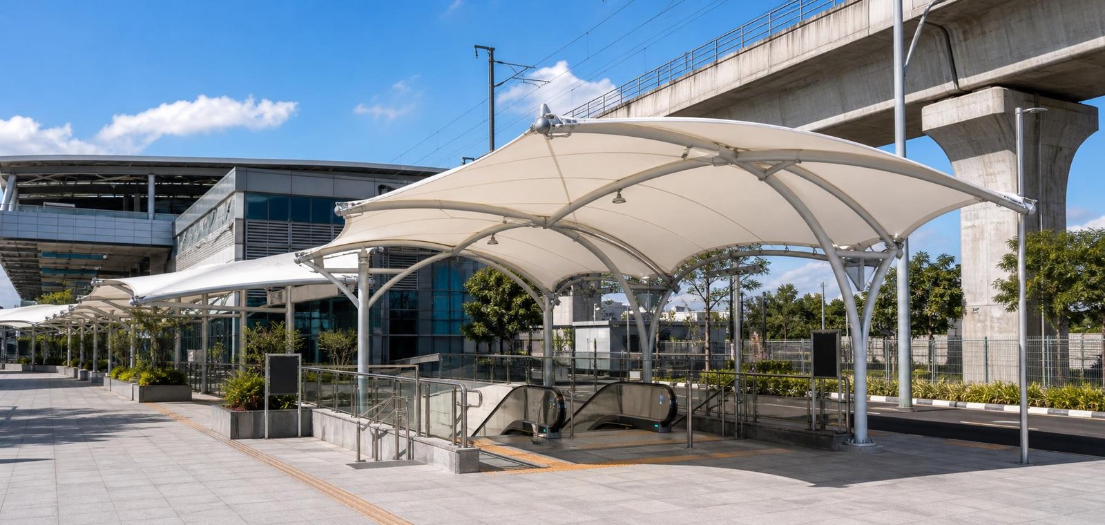 Metro Station Shade System in Bangalore