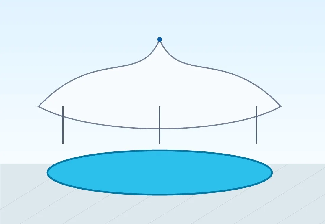 Swimming pool tensile structure design and shade coverage