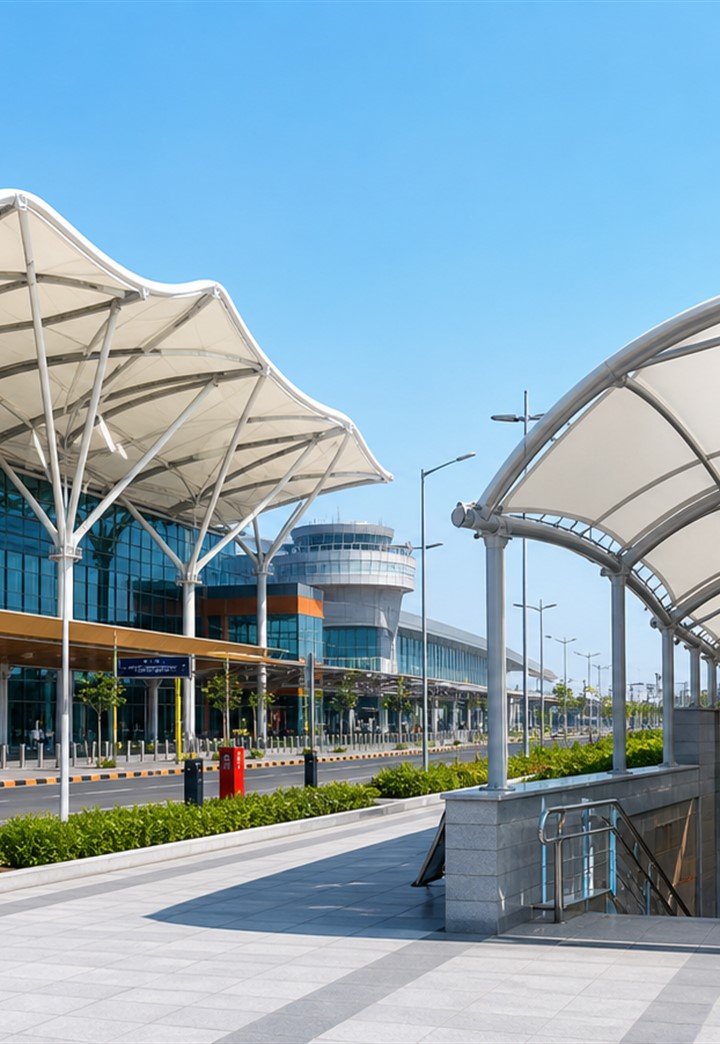 Metro Station Tensile Structure real project image